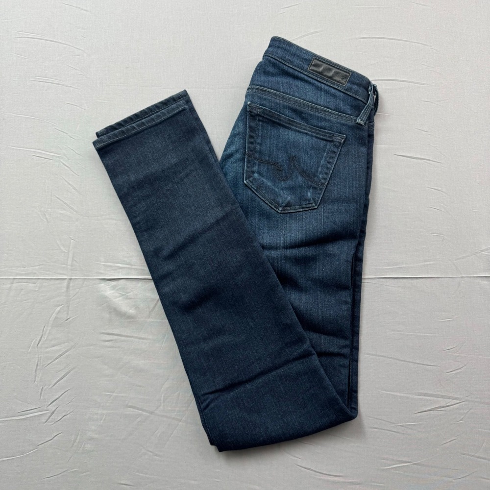 AG Adriano Goldschmied The Stilt Cigarette Leg Jeans Dark Wash Indigo‎ Blue